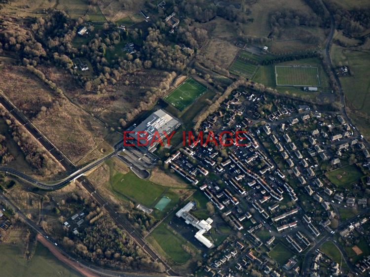PHOTO WEST CALDER FROM THE AIR WEST CALDER HIGH SCHOOL AND PARKHEAD